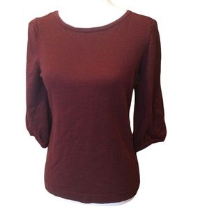 Talbots Burgundy Merino Wool Pullover Sweater Size Medium